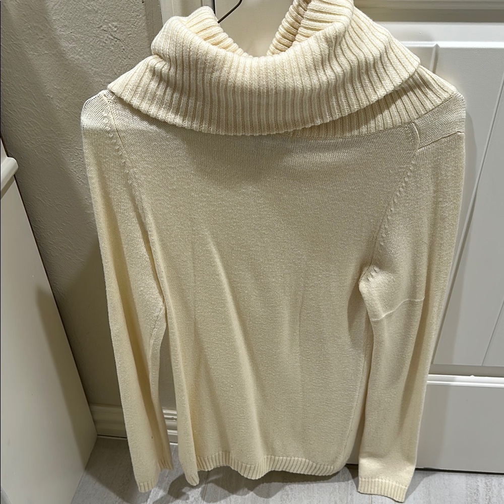 Cream Turtleneck Sweater